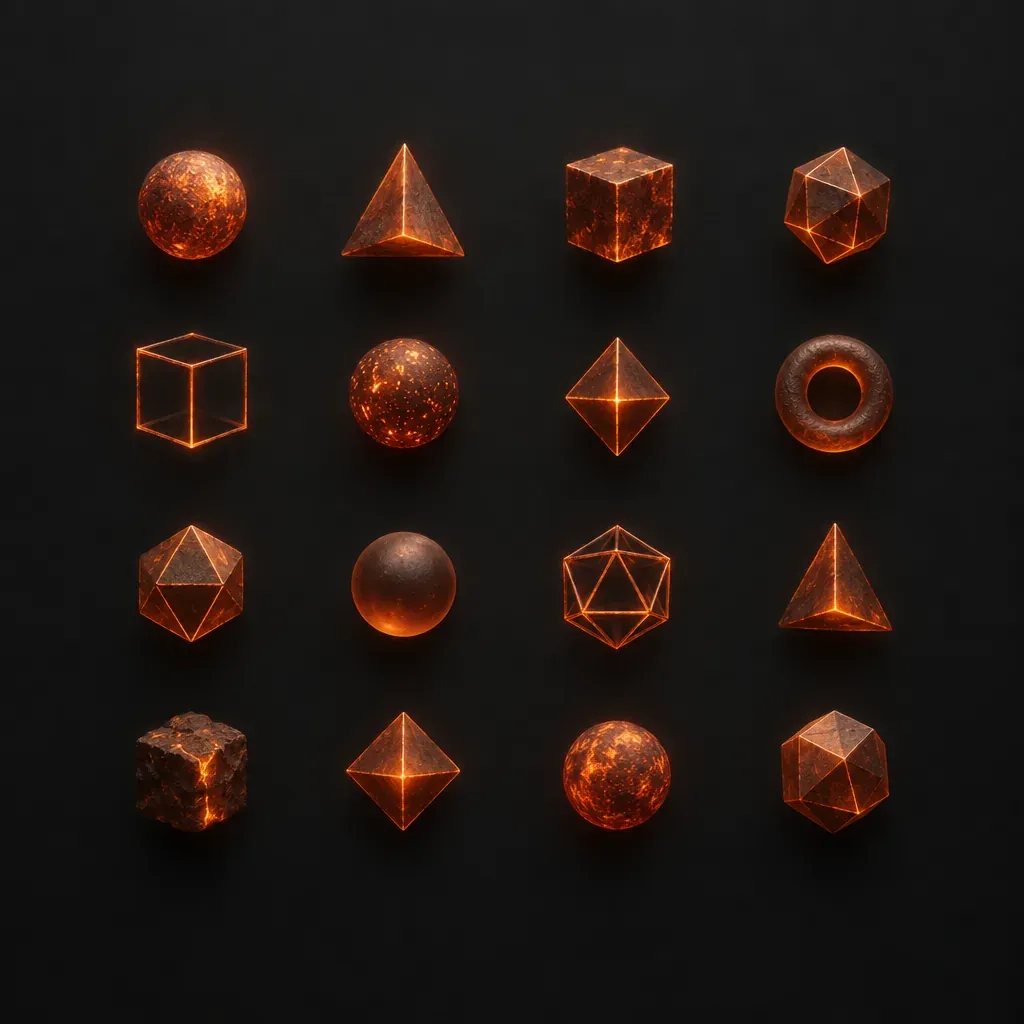 Abstract illustration of simple stacked geometric solids